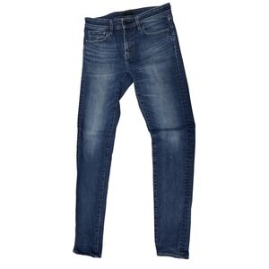 Uniqlo Ultra Stretch Skinny Fit Jeans Mens 29x34 Dark Blue Indigo Denim 441891
